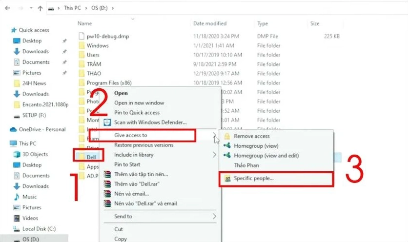 Hướng dẫn chi tiết cách truyền dữ liệu giữa 2 máy tính laptop hiệu quả nhất 32 Tiếp tục chọn Specific people…
