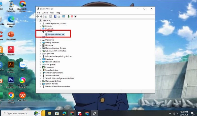 Tìm đến danh mục Imaging Devices hoặc Cameras
