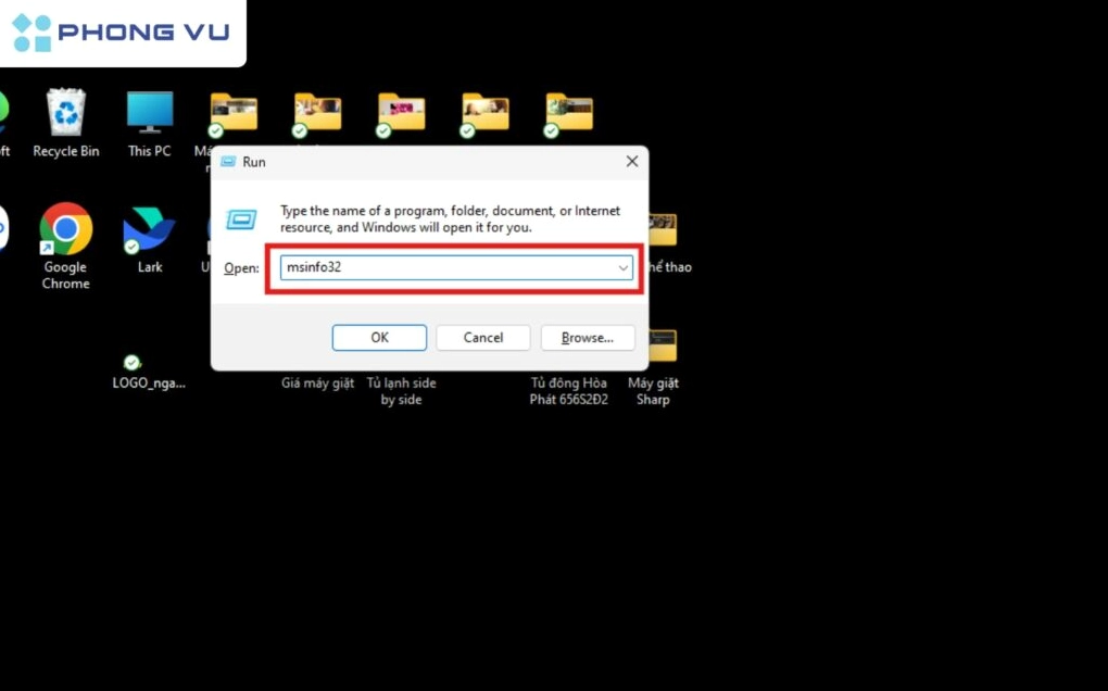 Tìm kiếm và mở ứng dụng System Information trên thanh menu Start