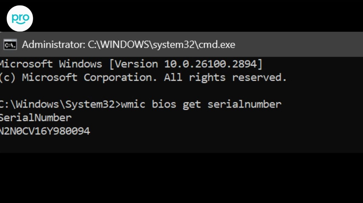 Tìm Serial Number bằng Command Prompt