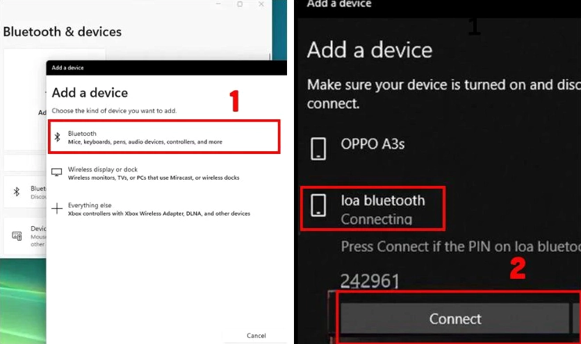 Hướng dẫn chi tiết cách kết nối bluetooth laptop với loa nhanh chóng và hiệu quả 15 Tìm tên Bluetooth của loa cần ghép nối và nhấn Connect