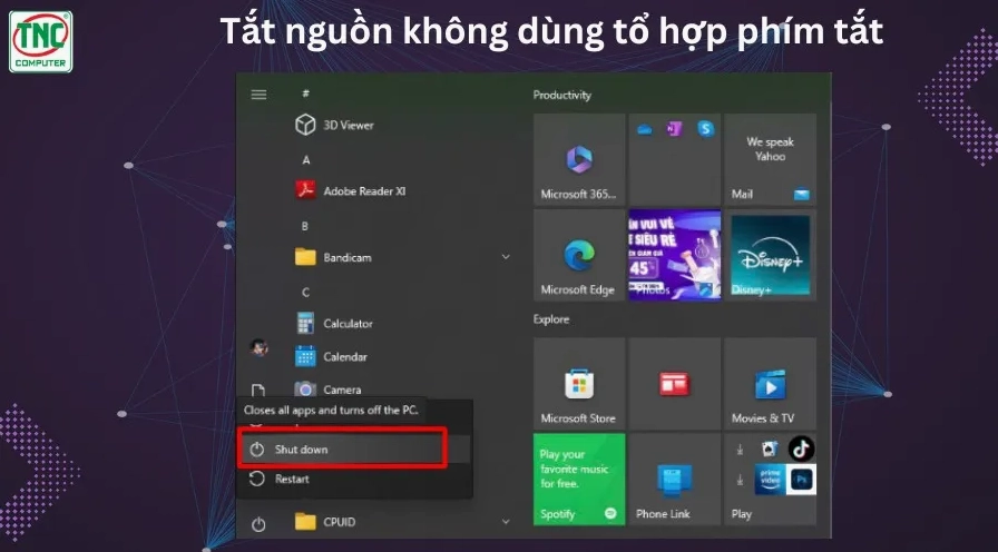 tổ hợp phím tắt laptop win 10