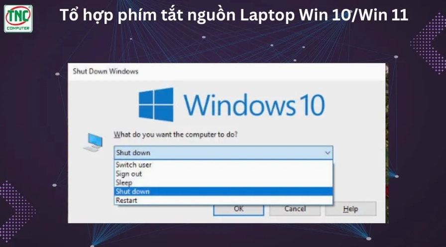 tổ hợp phím tắt nguồn laptop win 11