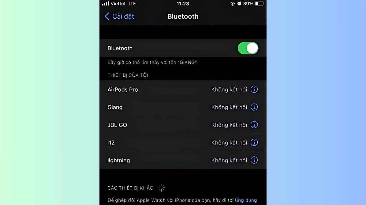 Hướng dẫn cách đồng bộ iPhone với laptop nhanh chóng đơn giản 10 Truy cập mục Cài đặt, chọn Bluetooth và gạt công tắc sang trạng thái bật trên điện thoại