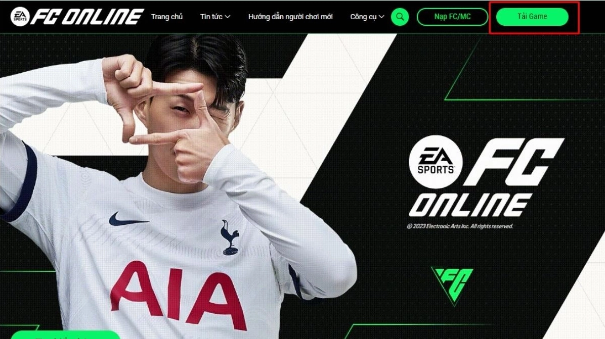 Truy cập trang chủ chính thức của FC Online và tìm mục tải game