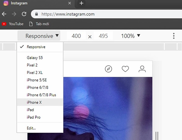 Hướng dẫn chi tiết cách nhắn tin trên Instagram bằng laptop đơn giản nhất 8 Truy cập vào trang chủ của Instagram trên web bằng trình duyệt Firefox và chọn thiết bị