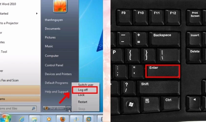 Hướng dẫn chi tiết cách tắt laptop bằng bàn phím trên hệ điều hành Windows nhanh chóng và hiệu quả 31 Từ Menu Dropdown bạn chọn Log off và ấn tiếp phím Enter để kết thúc