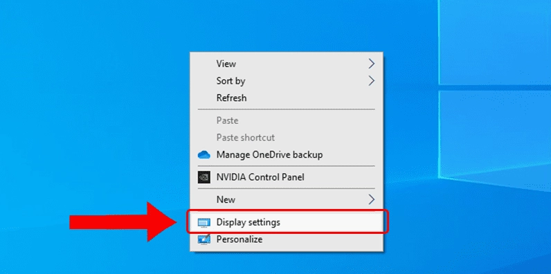 Tùy chọn Display Settings trong menu chuột phải trên Desktop