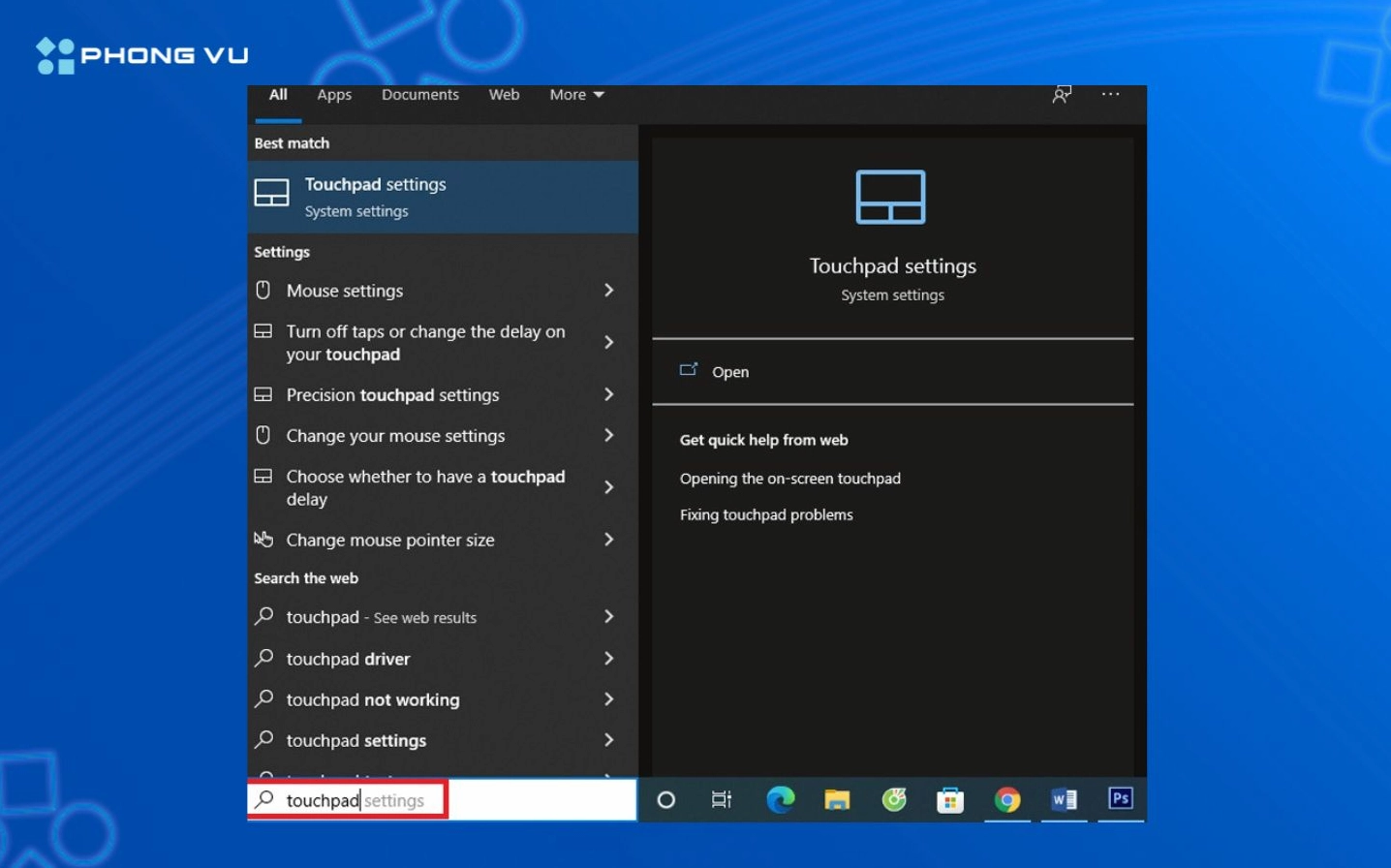Tùy chọn tự động khóa vùng cảm ứng khi phát hiện có thiết bị gắn ngoài