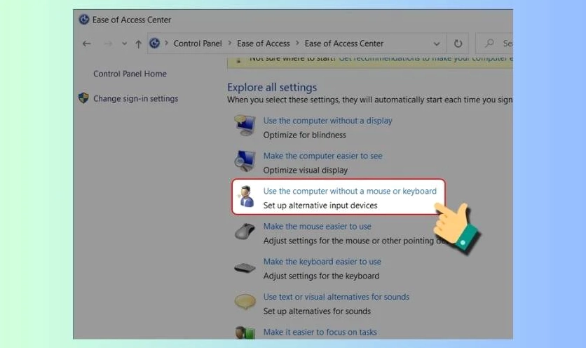 Hướng dẫn chi tiết cách bật bàn phím ảo trên laptop cực đơn giản 33 Use the computer without a mouse or keyboard