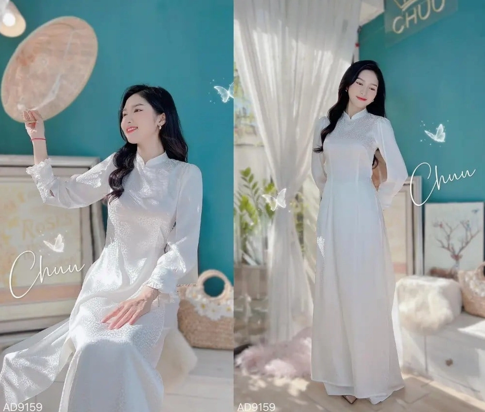 Vẻ đẹp thanh lịch và dịu dàng khi diện trang phục truyền thống màu trắng tinh khôi