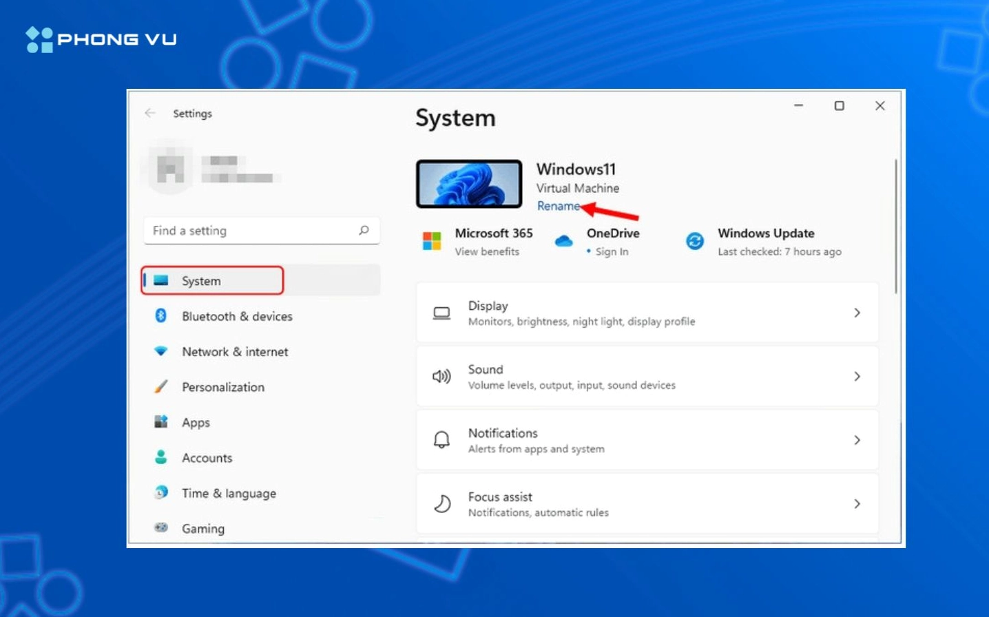 Hướng dẫn chi tiết cách cài đặt laptop mới mua chuẩn kỹ thuật 6 Vị trí nút Rename dùng để đổi tên thiết bị trong mục System của Settings