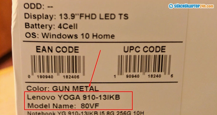 Hướng dẫn chi tiết các bước xác định tên máy tính chuẩn xác nhất 19 Vị trí tên laptop và model máy trên vỏ đựng sản phẩm