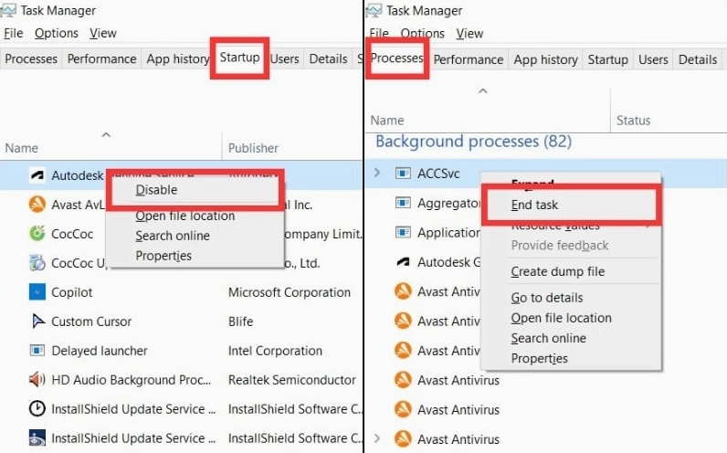 Vô hiệu hóa các chương trình khởi động cùng hệ thống trong tab Startup của Task Manager