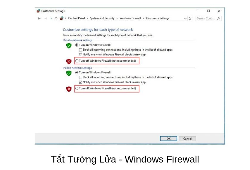 Hướng dẫn chi tiết cách làm cho laptop win 10 chạy nhanh hơn hiệu quả 36 Vô hiệu hóa tường lửa Windows Firewall để giảm tải