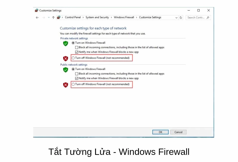 Vô hiệu hoá Windows Firewall là một mẹo có thể giúp tăng tốc Win 10