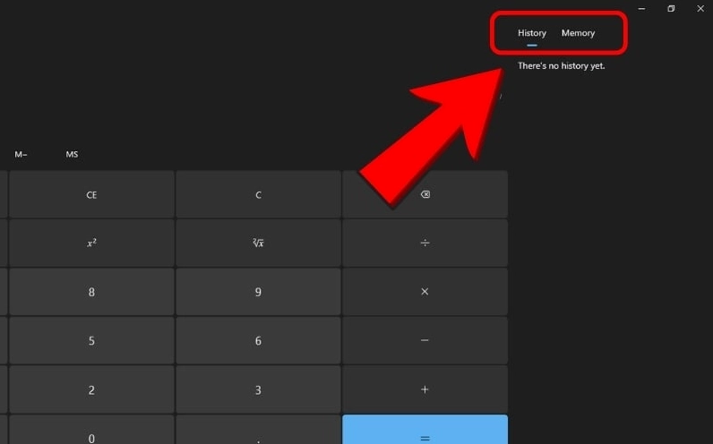 Xem lại lịch sử các phép tính đã thực hiện trong ứng dụng Calculator Windows