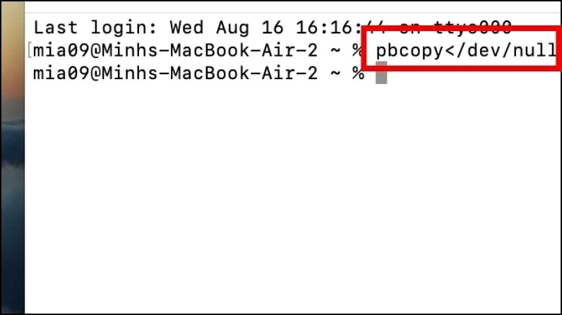 Xóa Clipboard trên macOS
