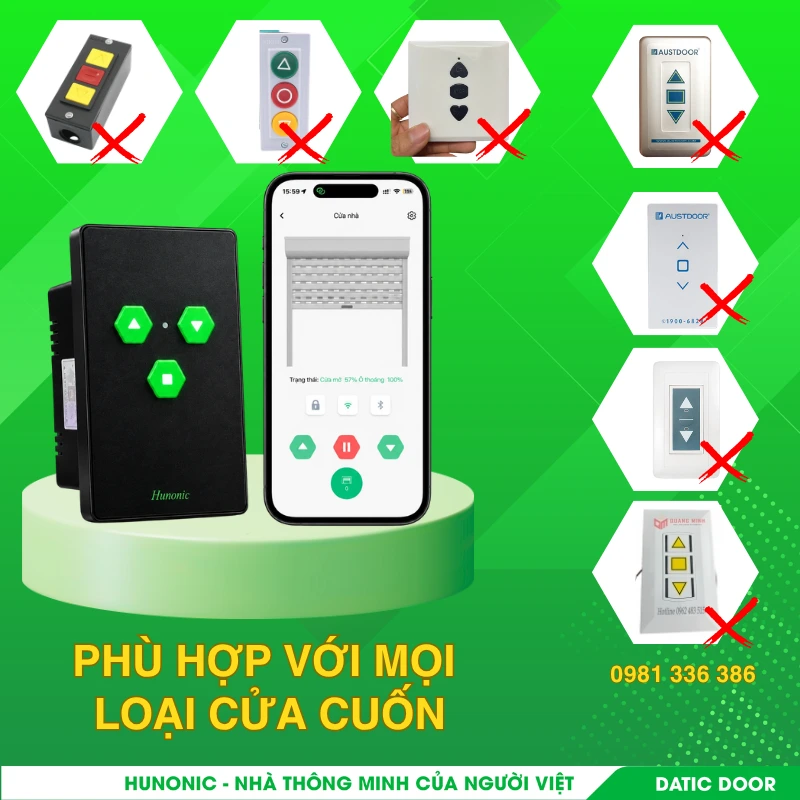 Công Tắc Điều Khiển Cửa Cuốn Từ Xa Qua Điện Thoại 25 cua cuon dieu khien tu xa hunonic 2